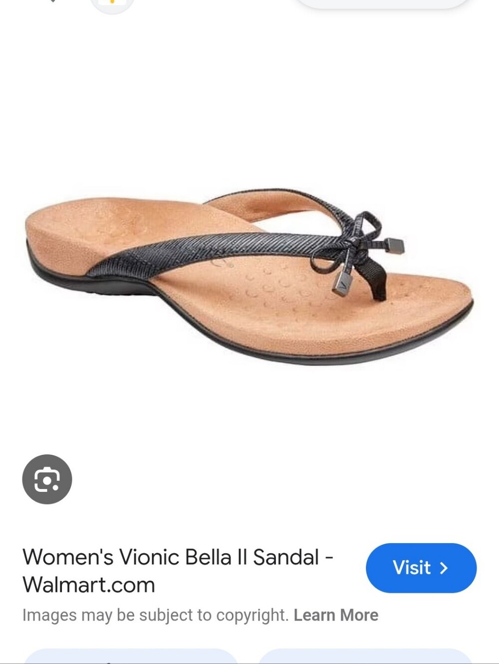Vionic Bella II Navy Embossed Bow Thong Sandals with Gold Accents Size 8 - Picture 7 of 7
